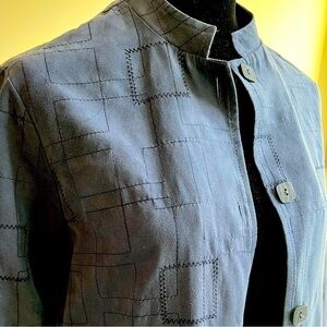 On BY LEBOFF | Vintage Blue Microsuede Jacket Blazer Size L